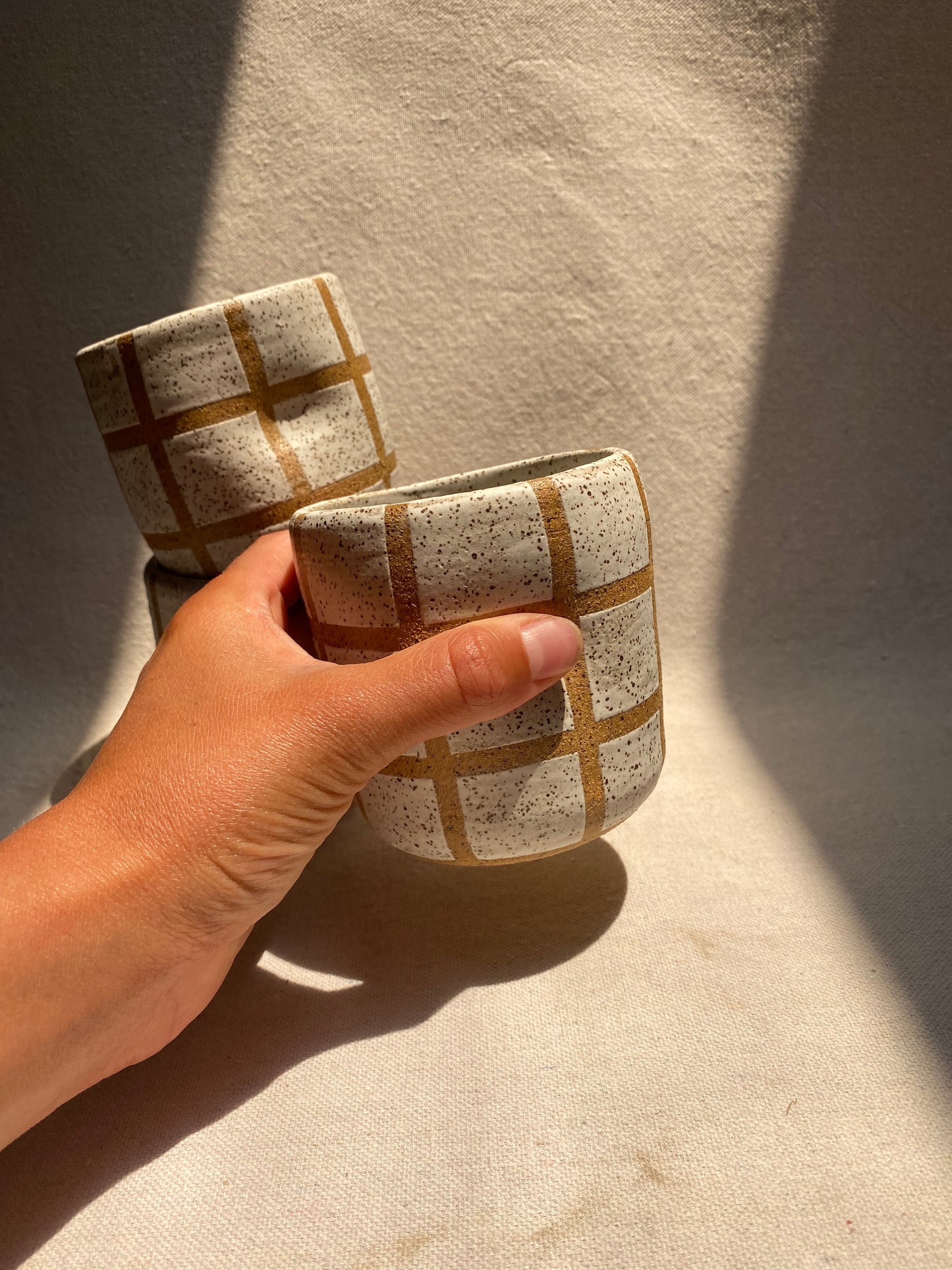 DOUBLE PINCH - WHITE GRID